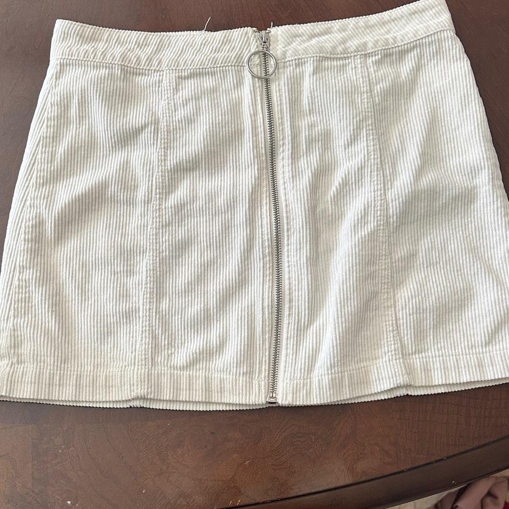 Forever 21 Cream Corduroy Pencil Skirt